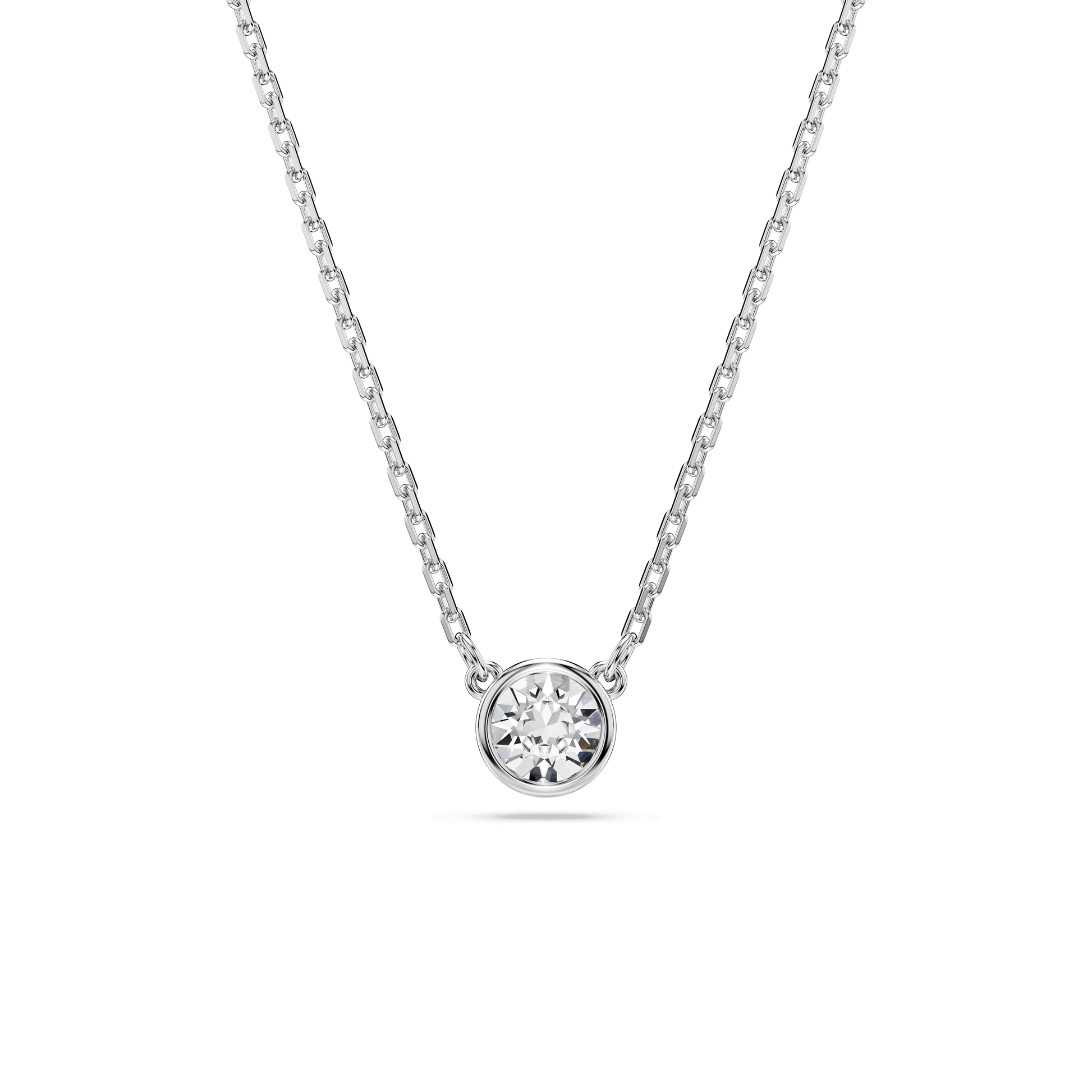 Imber pendant, Round cut, White, Rhodium plated 5696039