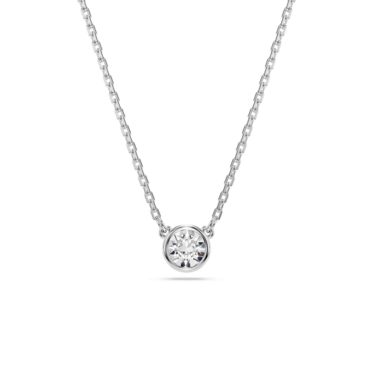 Imber pendant, Round cut, White, Rhodium plated 5696039
