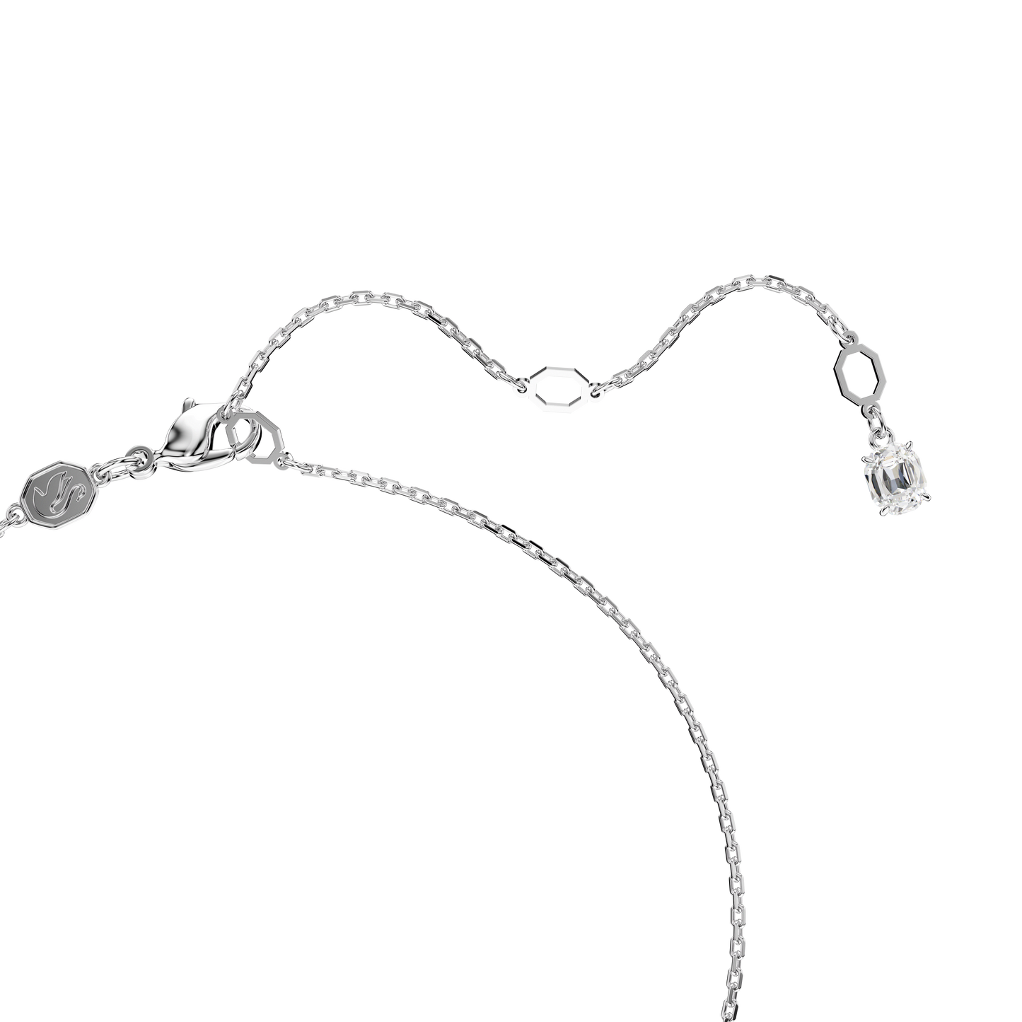 Imber pendant, Round cut, White, Rhodium plated 5696039