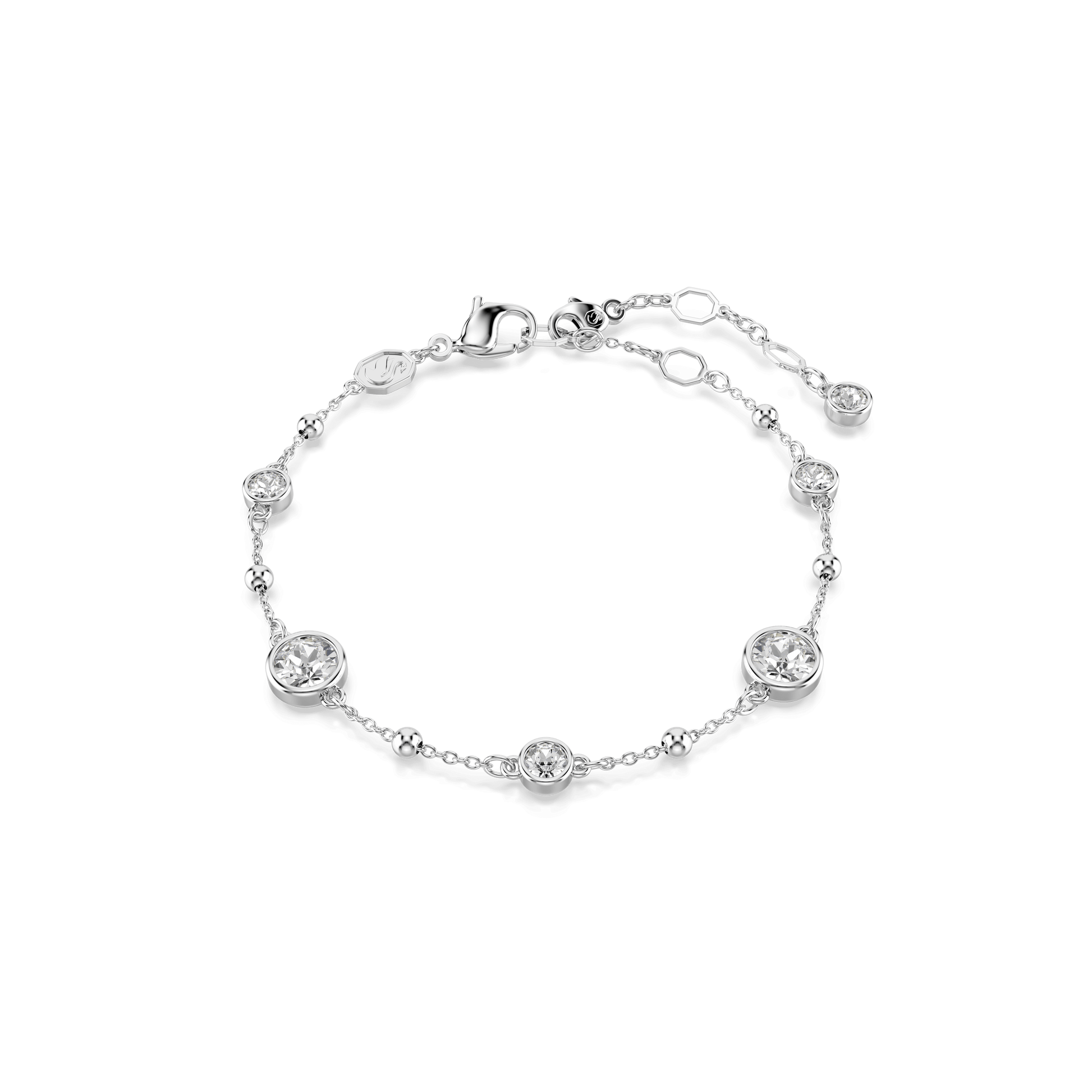 Imber bracelet, Round cut, White, Rhodium plated 5696079