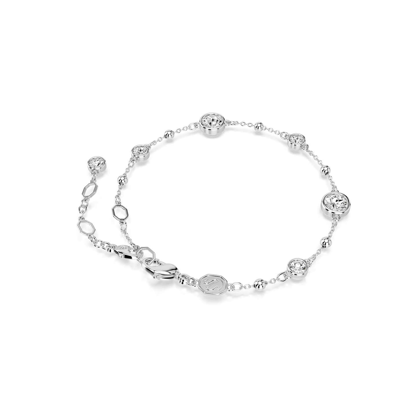 Imber bracelet, Round cut, White, Rhodium plated 5696079
