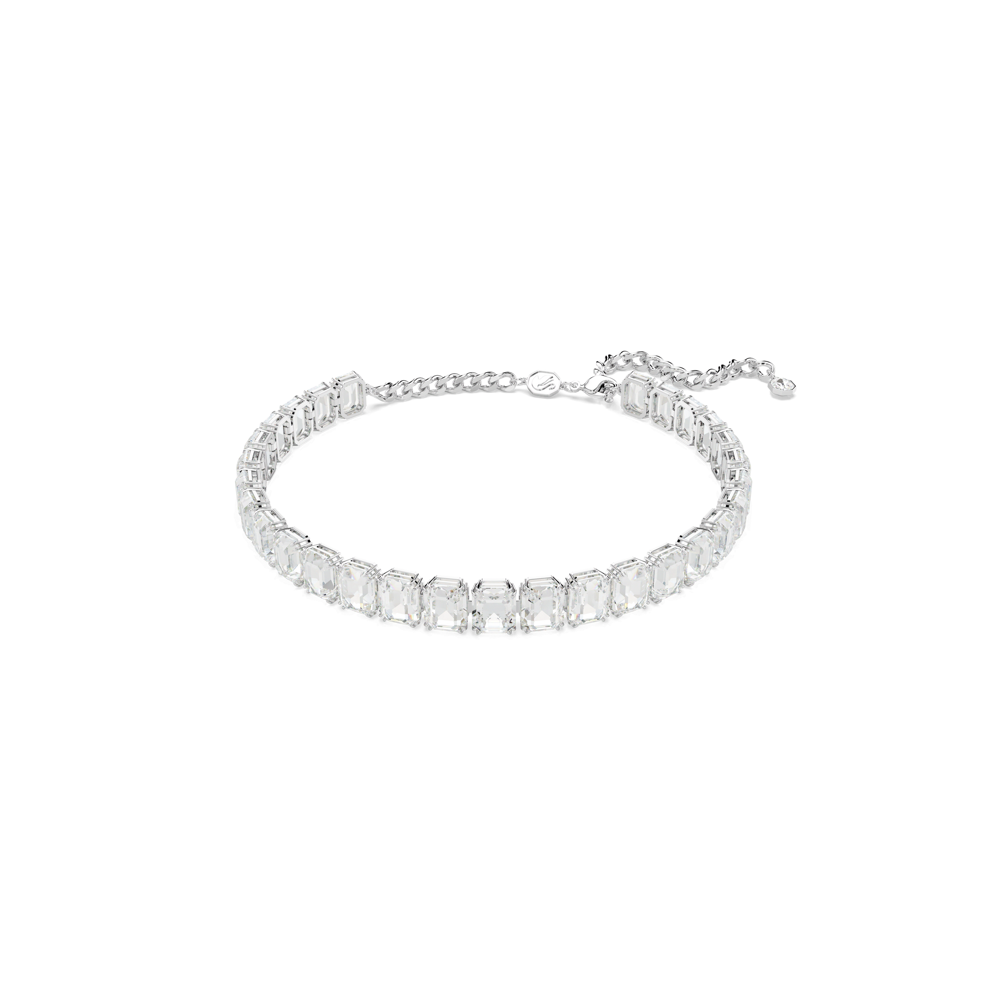 Millenia choker, Octagon cut, White, Rhodium plated 5696292