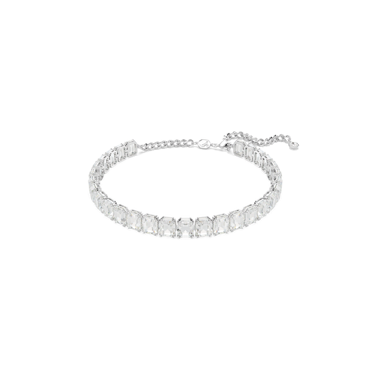 Millenia choker, Octagon cut, White, Rhodium plated 5696292