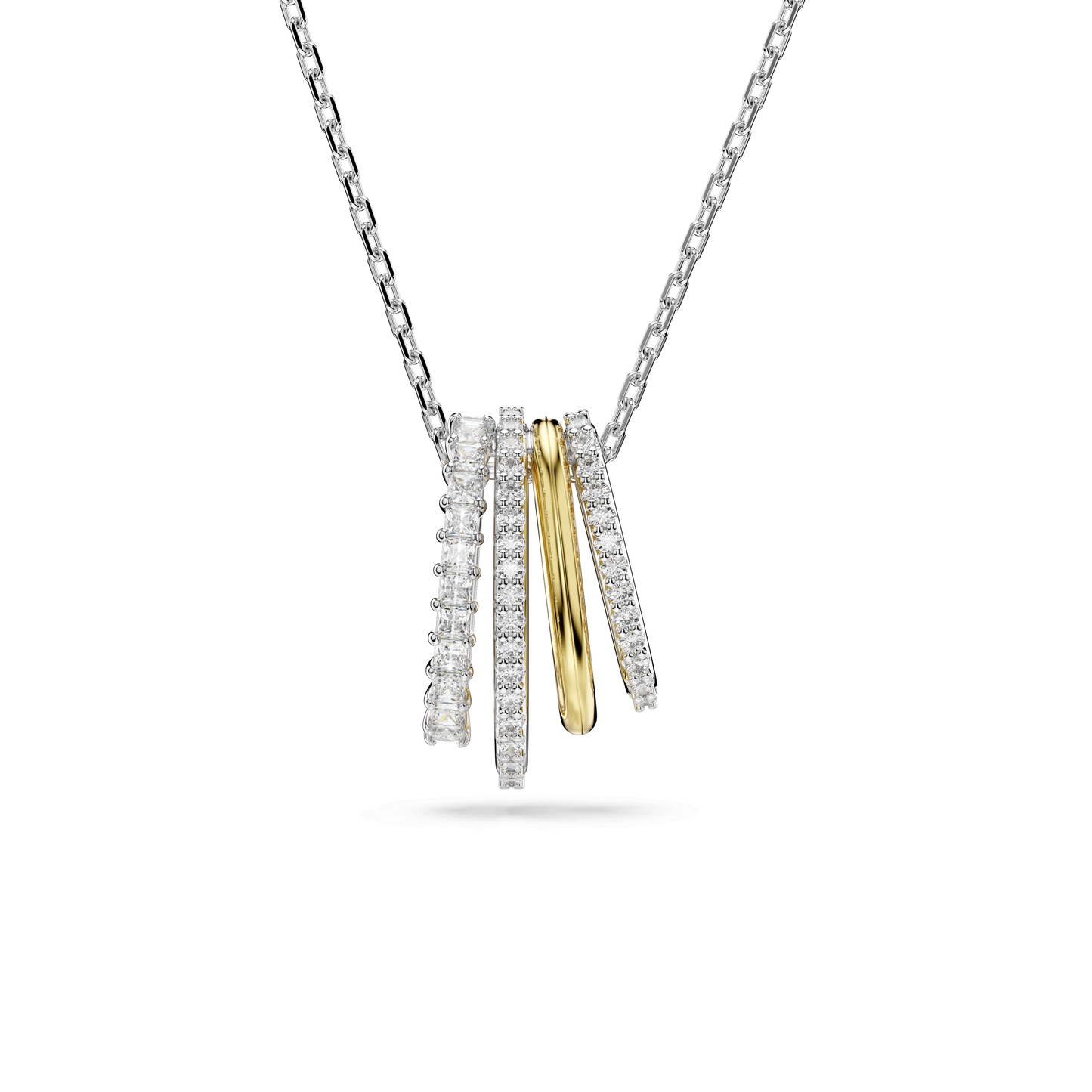 Hyperbola pendant, Mixed cuts, White, Mixed metal finish 5696626