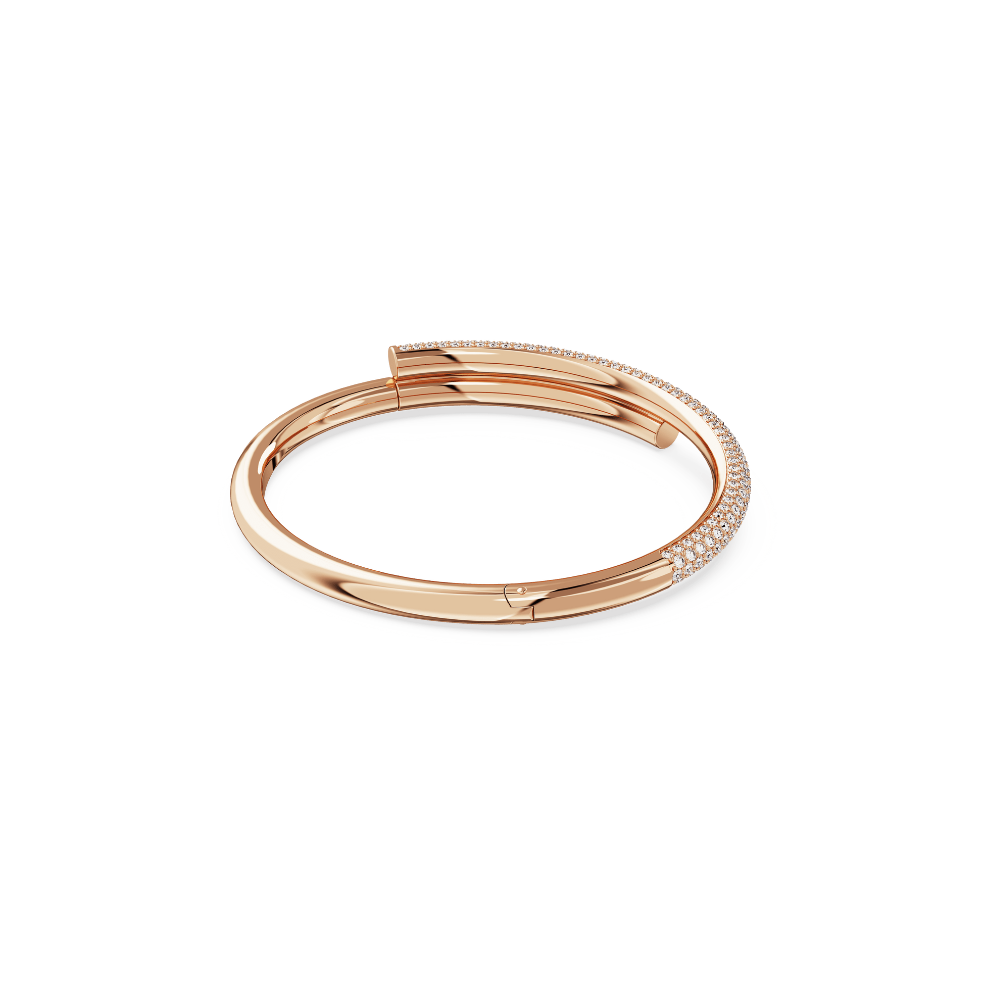 Dextera bangle, Magnetic closure, White, Rose gold-tone plated 5700931