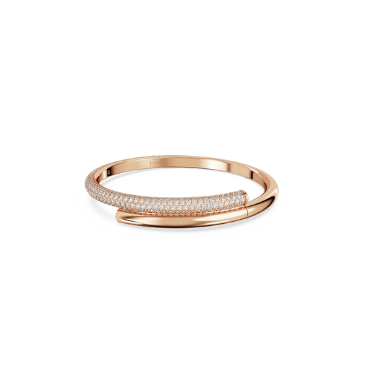 Dextera bangle, Magnetic closure, White, Rose gold-tone plated 5700932