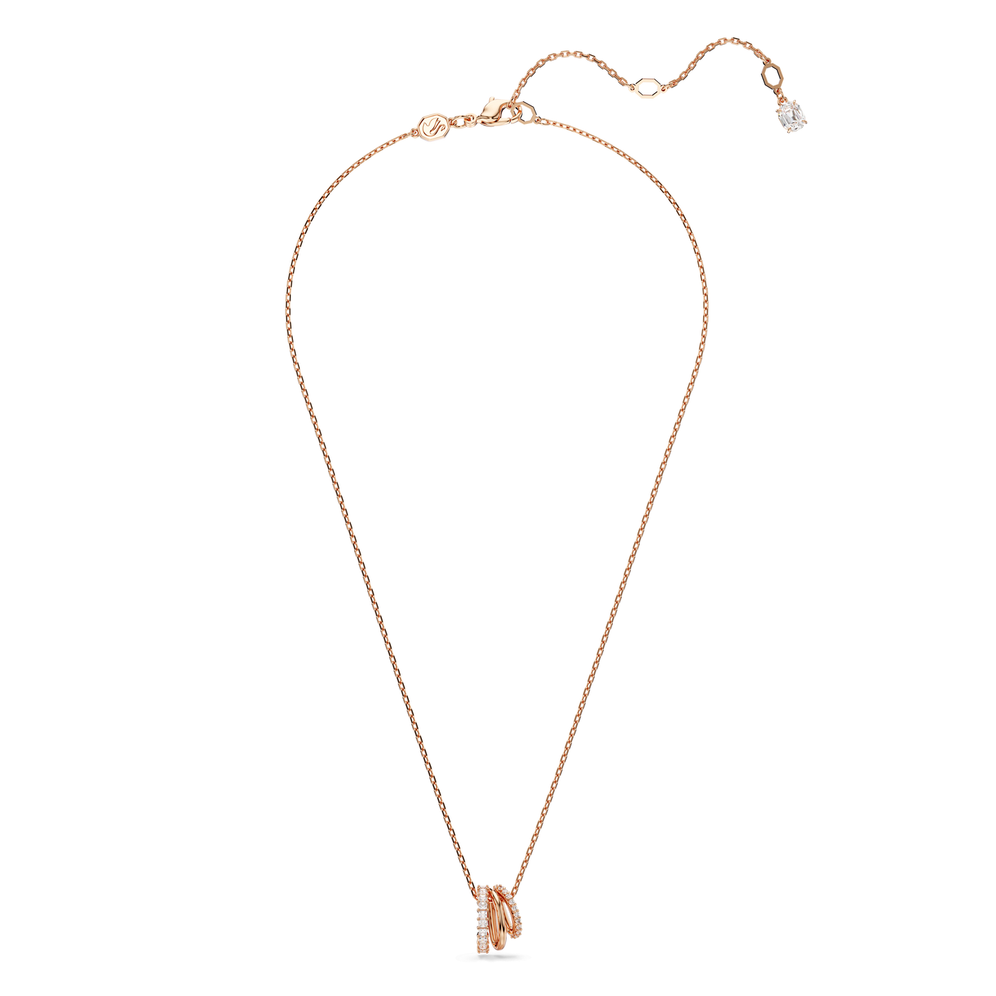 Hyperbola pendant, Mixed cuts, White, Rose gold-tone plated 5701494