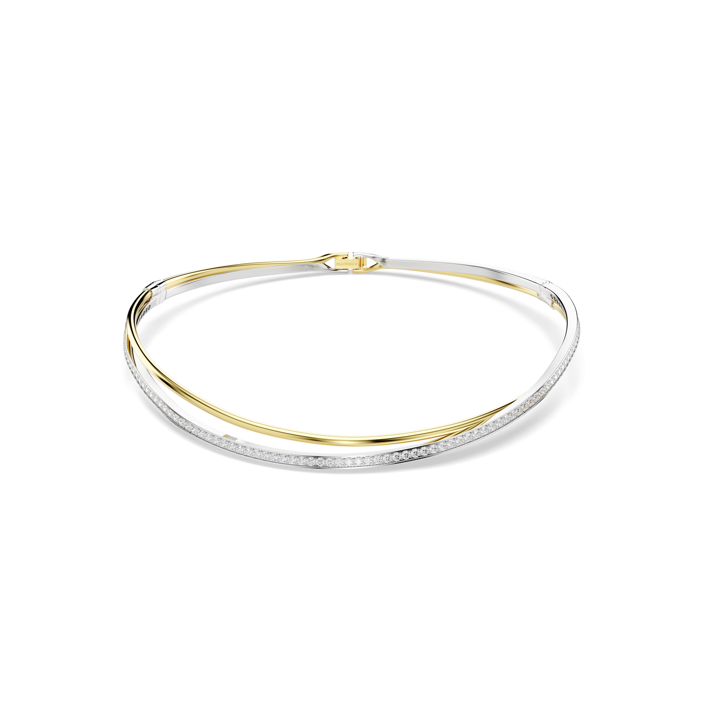 Hyperbola choker, Round cut, White, Mixed metal finish 5702408