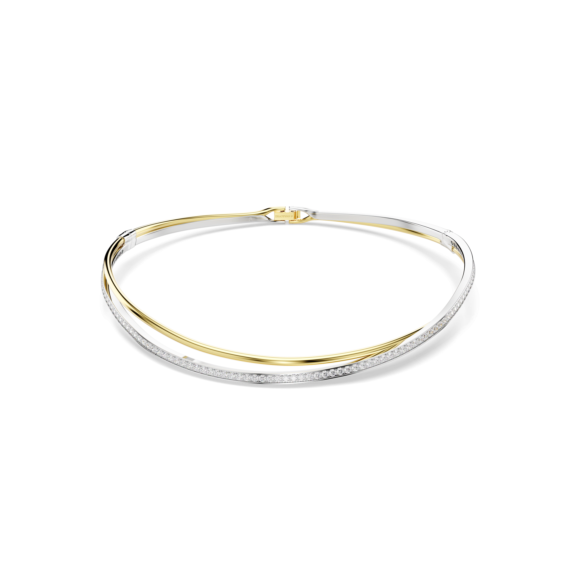 Hyperbola choker, Round cut, White, Mixed metal finish 5702409