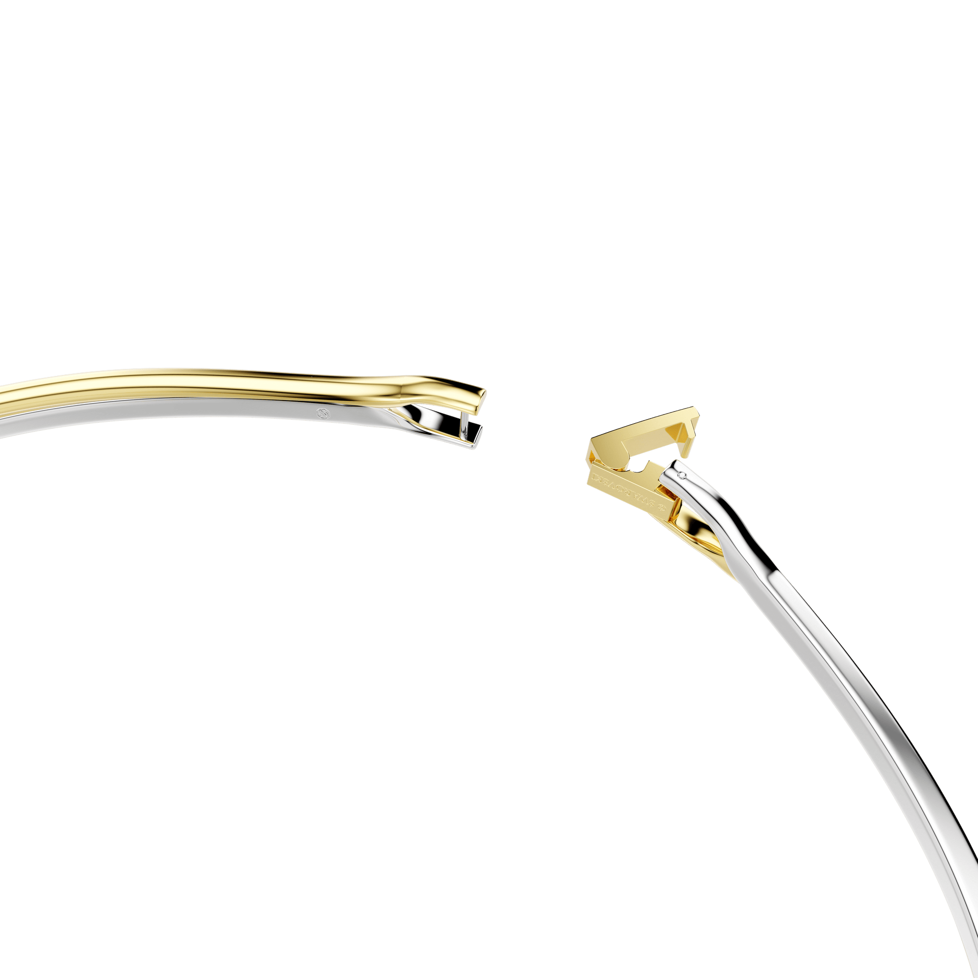 Hyperbola choker, Round cut, White, Mixed metal finish 5702409