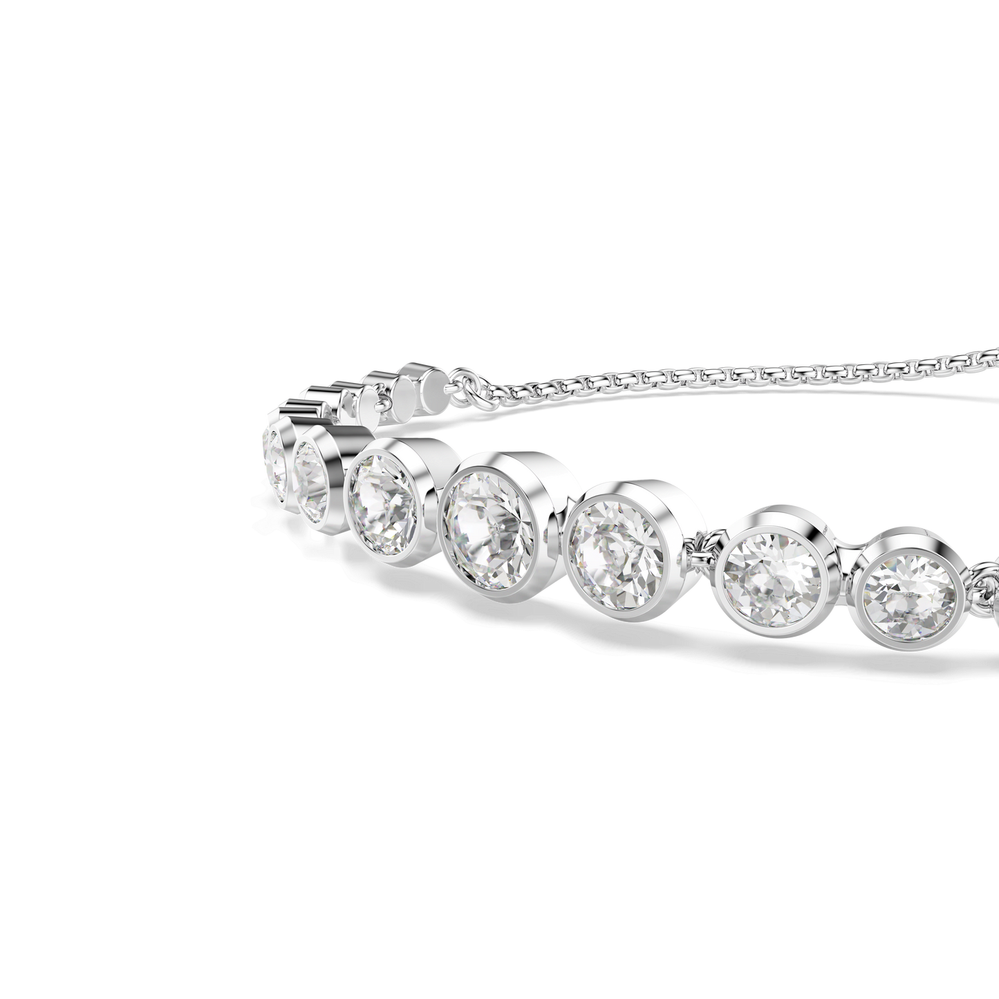Imber bracelet, Mixed round cuts, White, Rhodium plated 5705451