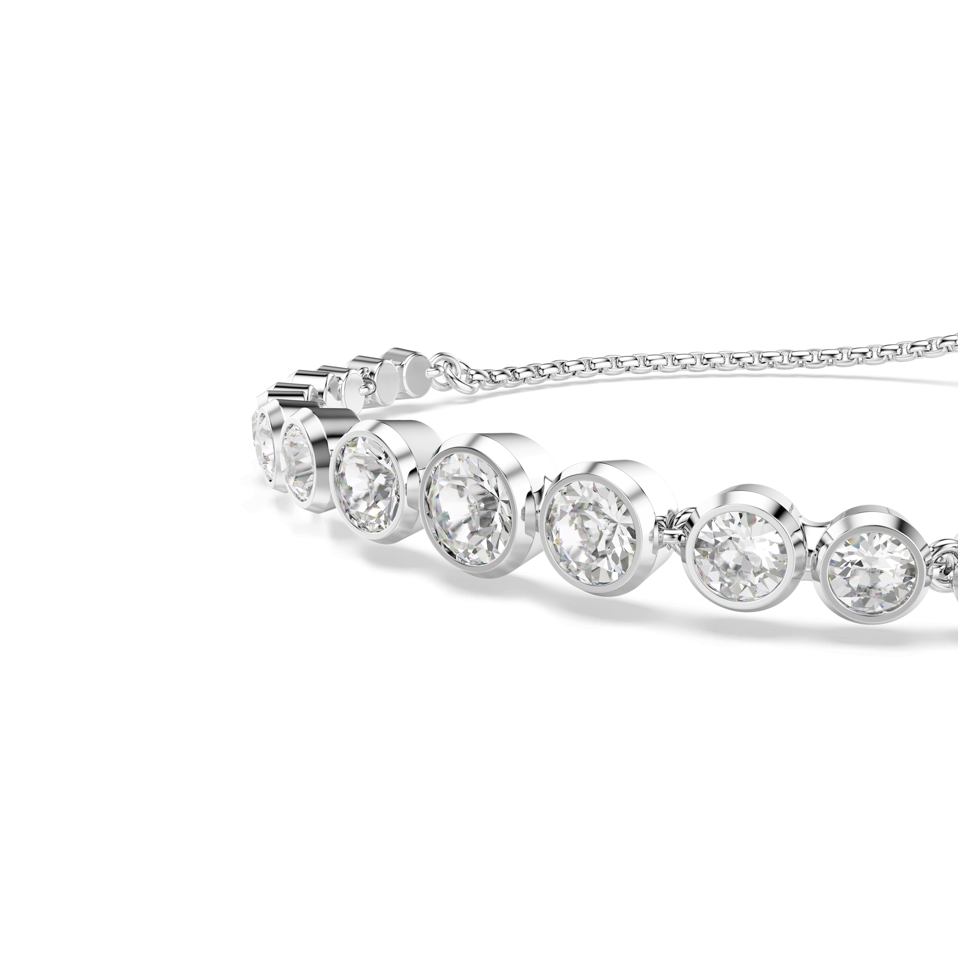 Imber bracelet, Mixed round cuts, White, Rhodium plated 5705451