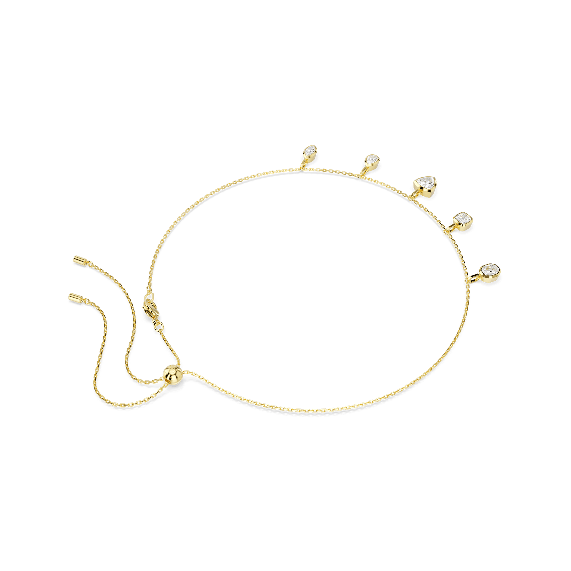 Imber necklace, Mixed cuts, White, Gold-tone plated 5705463