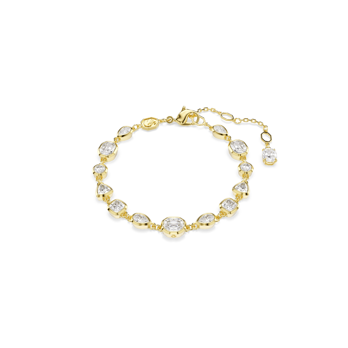 Imber bracelet, Mixed cuts, White, Gold-tone plated 5705471