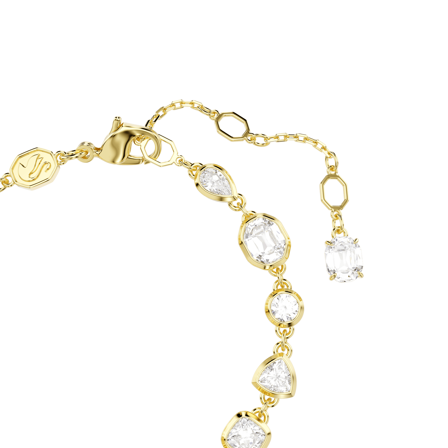 Imber bracelet, Mixed cuts, White, Gold-tone plated 5705471