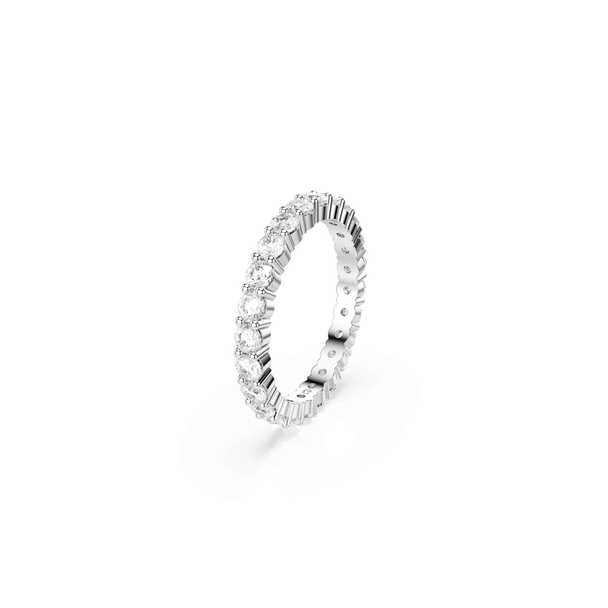 Matrix Vittore ring, Round cut, White, Silver-tone finish 5705601