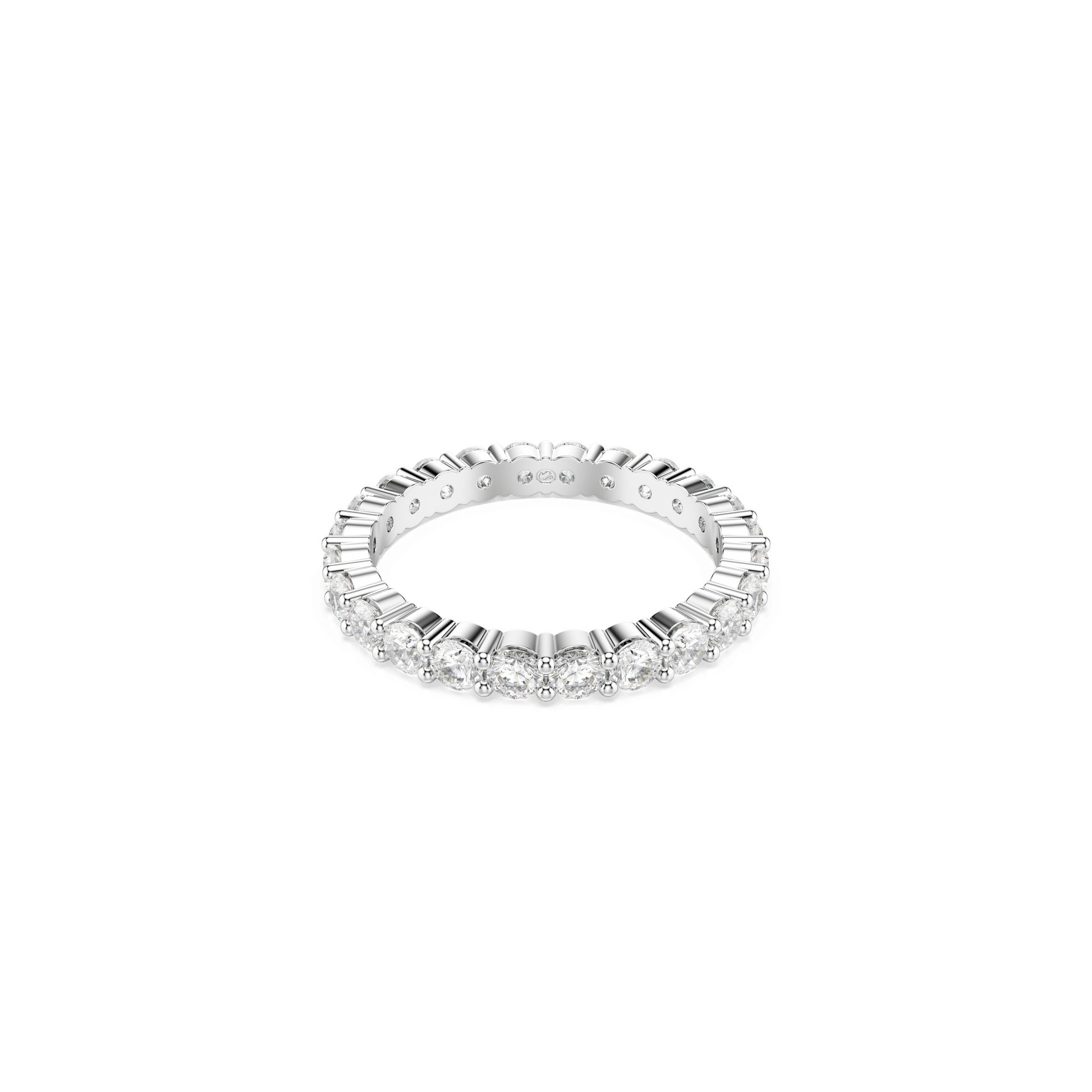 Matrix Vittore ring, Round cut, White, Silver-tone finish 5705605