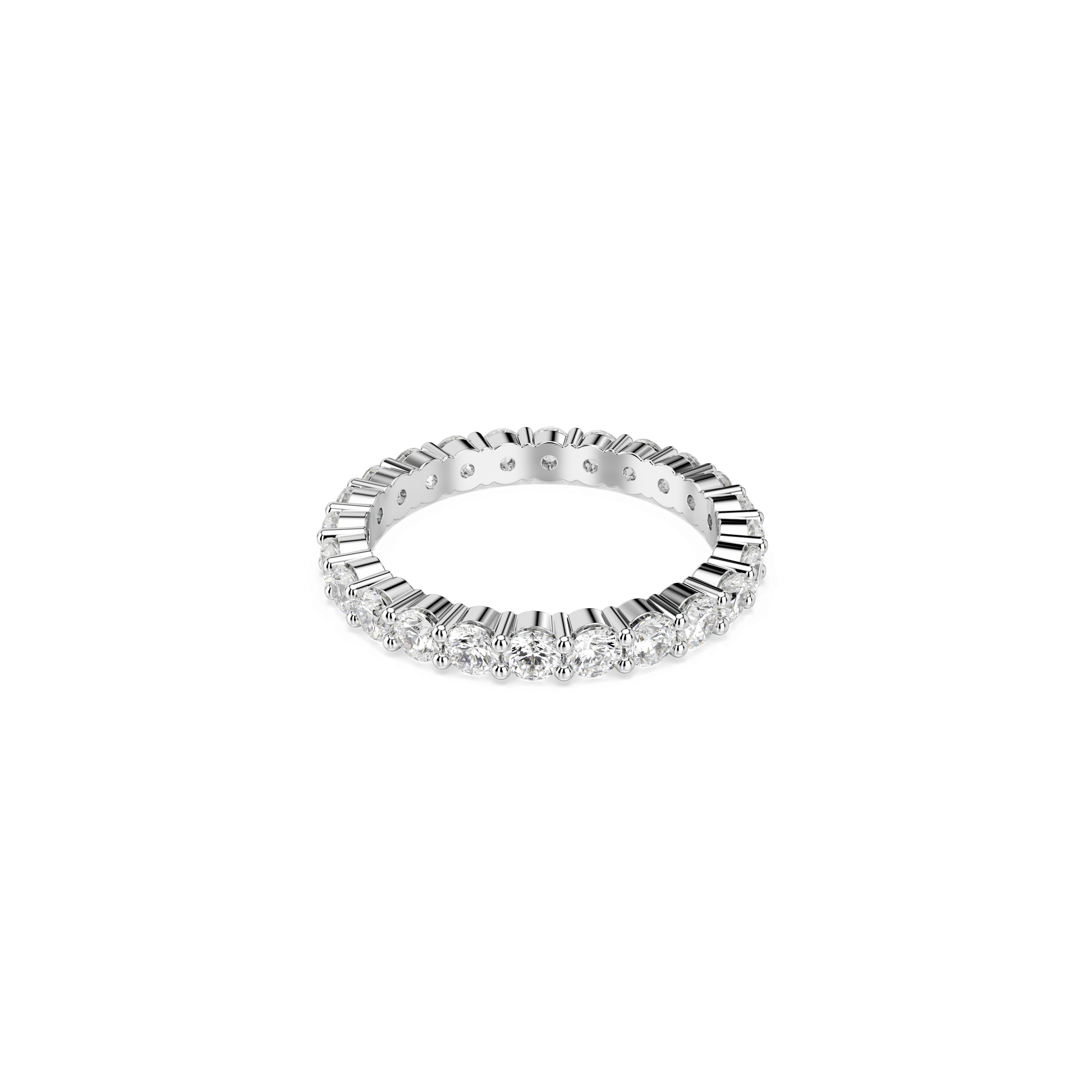 Matrix Vittore ring, Round cut, White, Silver-tone finish 5705605