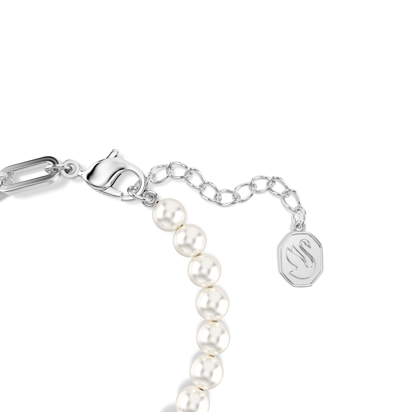 Swan bracelet, Crystal pearl, Swan, Black, Mixed metal finish 5705720