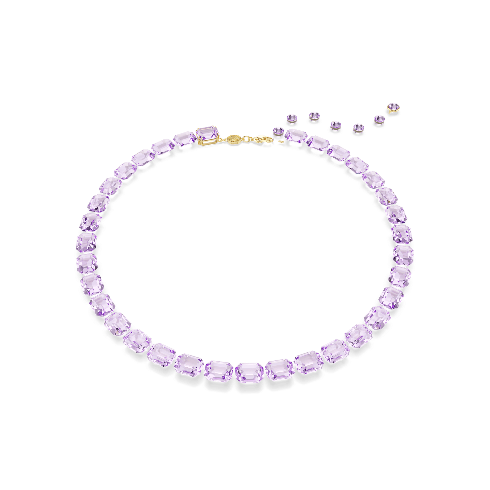 Millenia necklace, Octagon cut, Purple, Gold-tone plated 5705754