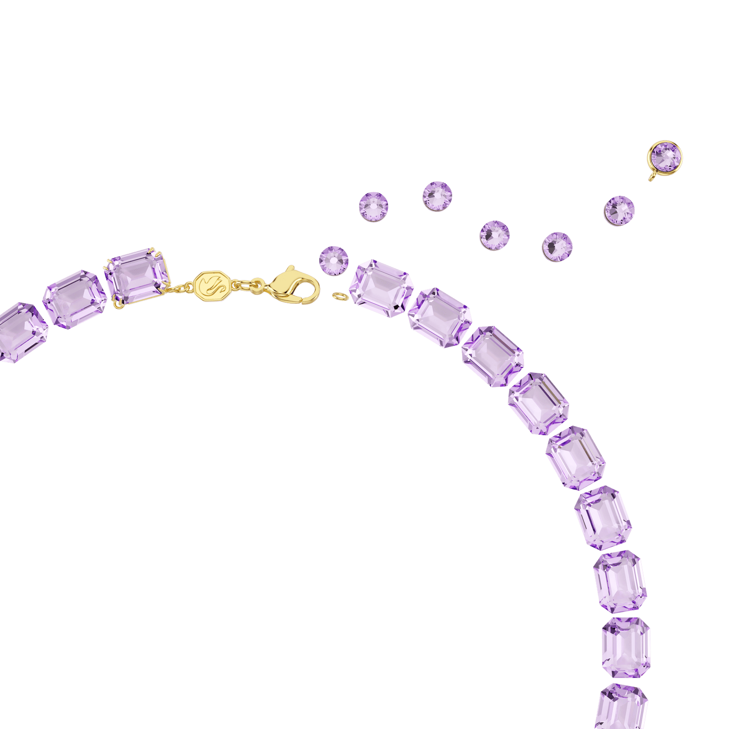 Millenia necklace, Octagon cut, Purple, Gold-tone plated 5705754