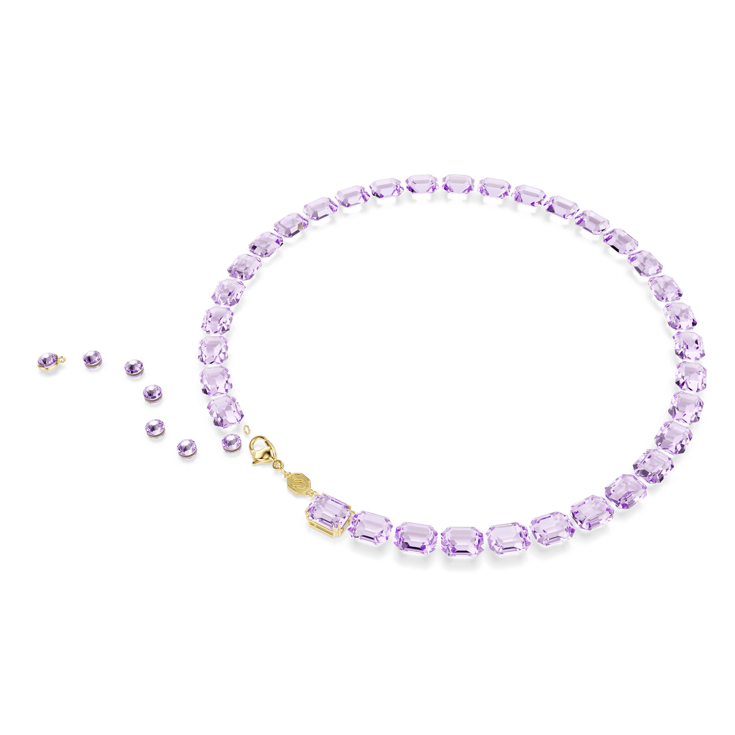 Millenia necklace, Octagon cut, Purple, Gold-tone plated 5705754