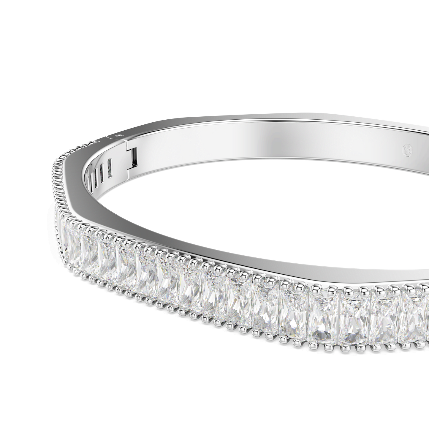 Matrix bangle, Baguette cut, Octagon shape, White, Rhodium plated 5705784