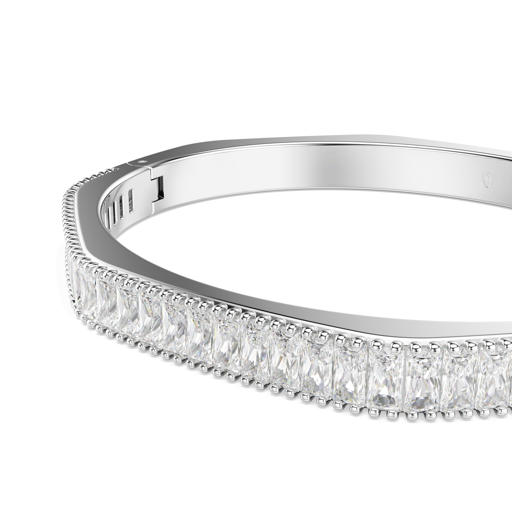 Matrix bangle, Baguette cut, Octagon shape, White, Rhodium plated 5705784