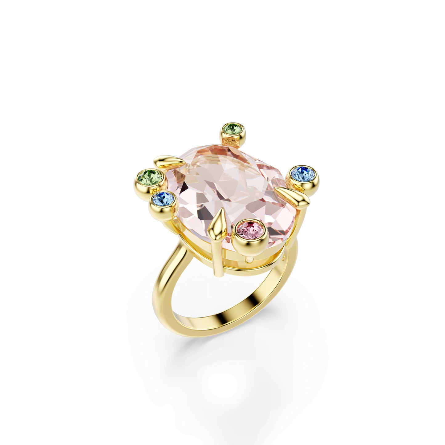 Gema ring, Set (3), Mixed cuts, Multicolored, Gold-tone plated 5705811