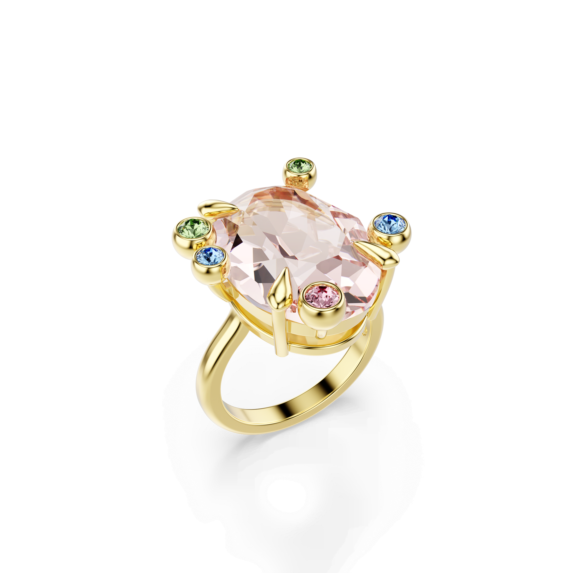 Gema ring, Set (3), Mixed cuts, Multicolored, Gold-tone plated 5705814