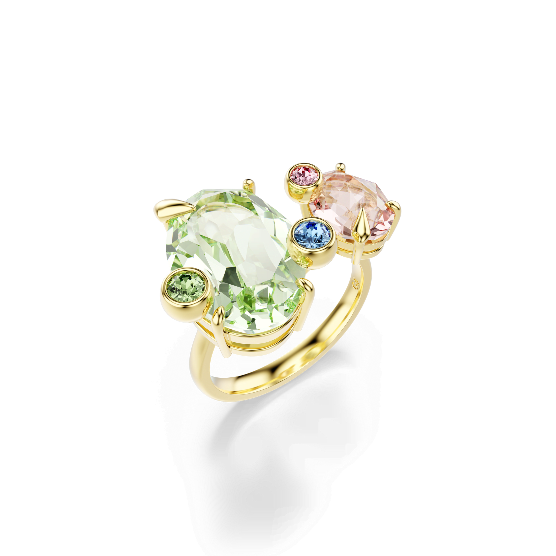 Gema ring, Set (3), Mixed cuts, Multicolored, Gold-tone plated 5705814