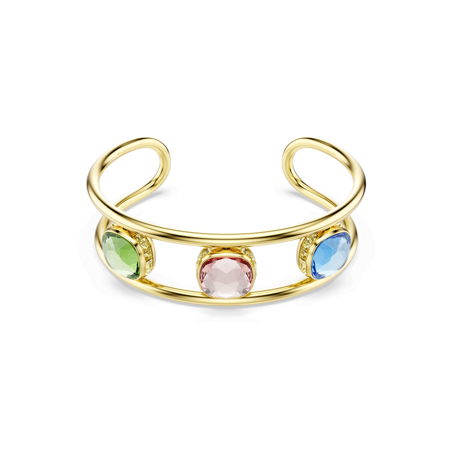 Chroma cuff, Cushion cut, Multicolored, Gold-tone plated 5705836