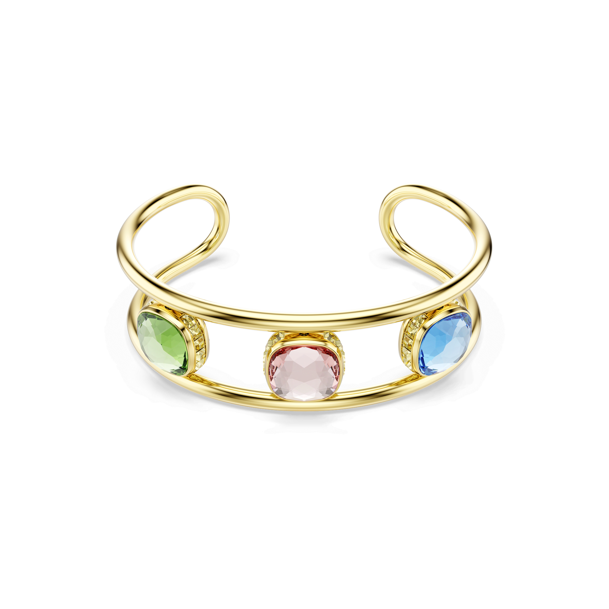 Chroma cuff, Cushion cut, Multicolored, Gold-tone plated 5705836