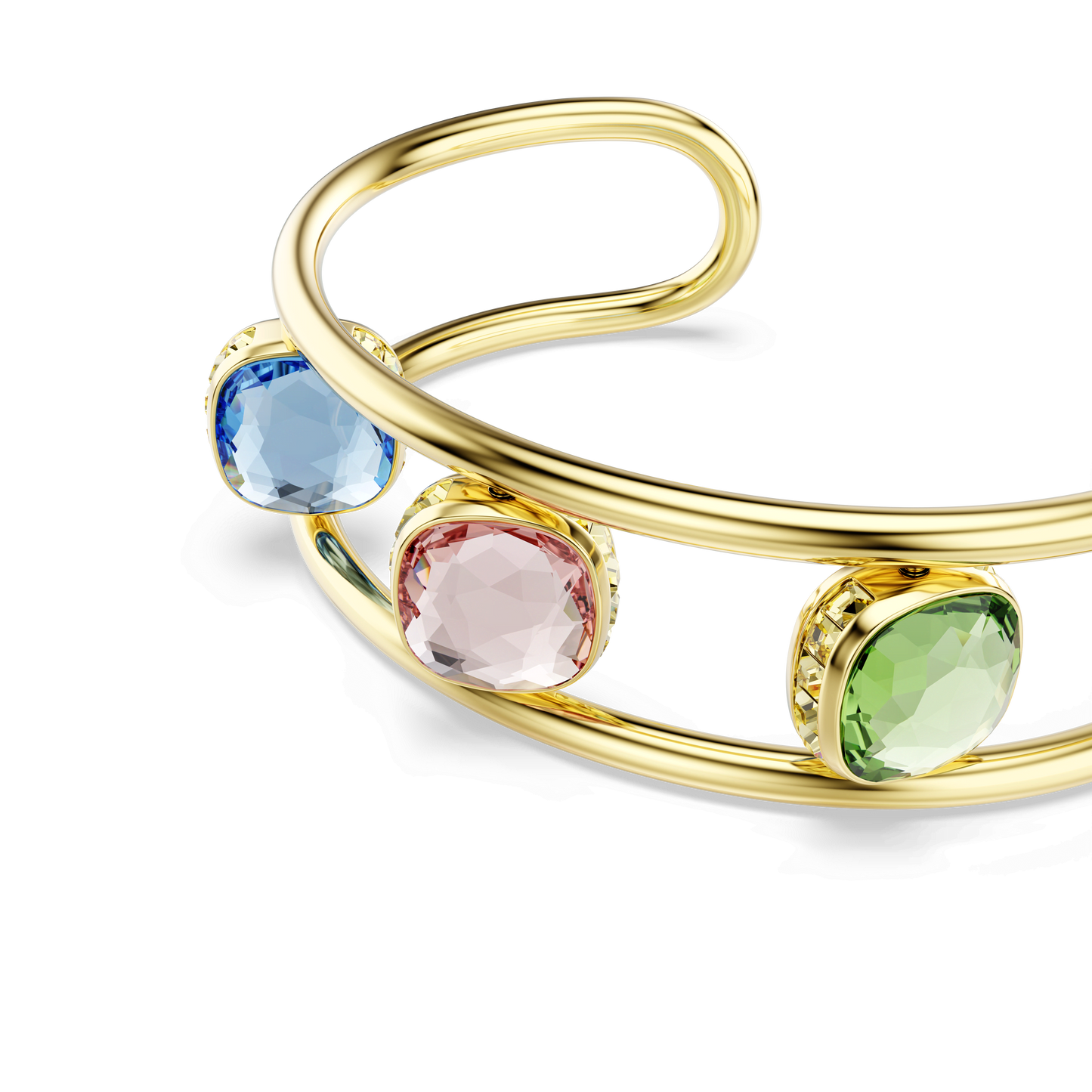 Chroma cuff, Cushion cut, Multicolored, Gold-tone plated 5705836