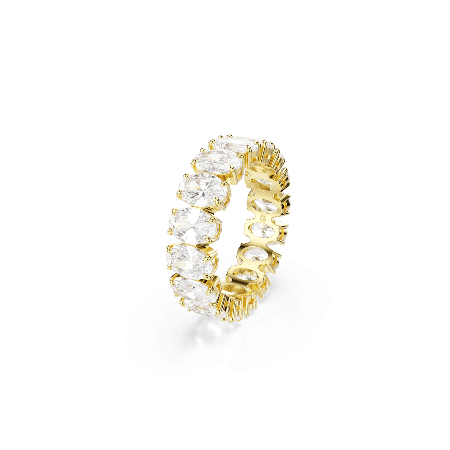 Matrix ring, Oval cut, White, Gold-tone plated 5707190
