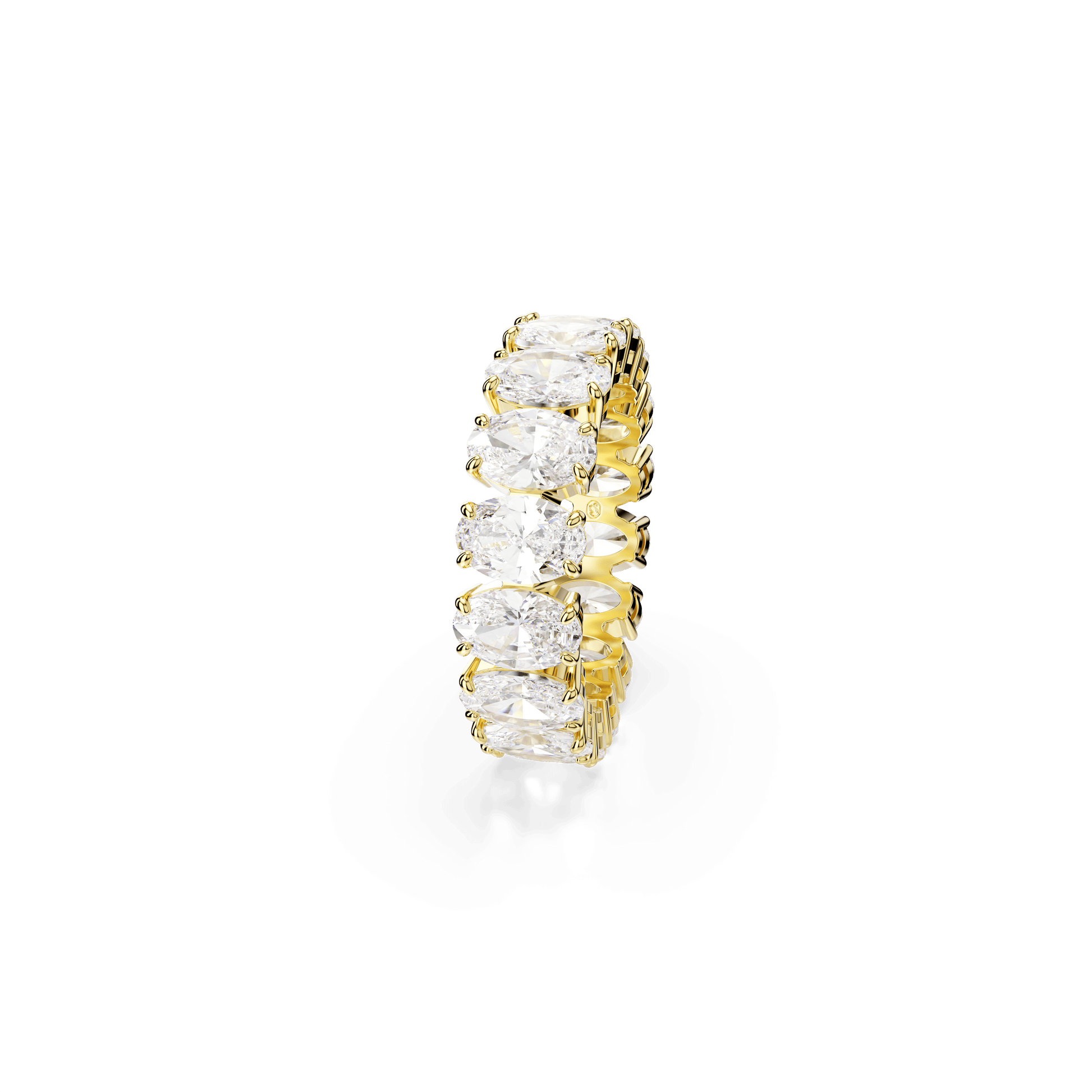 Matrix ring, Oval cut, White, Gold-tone plated 5707191