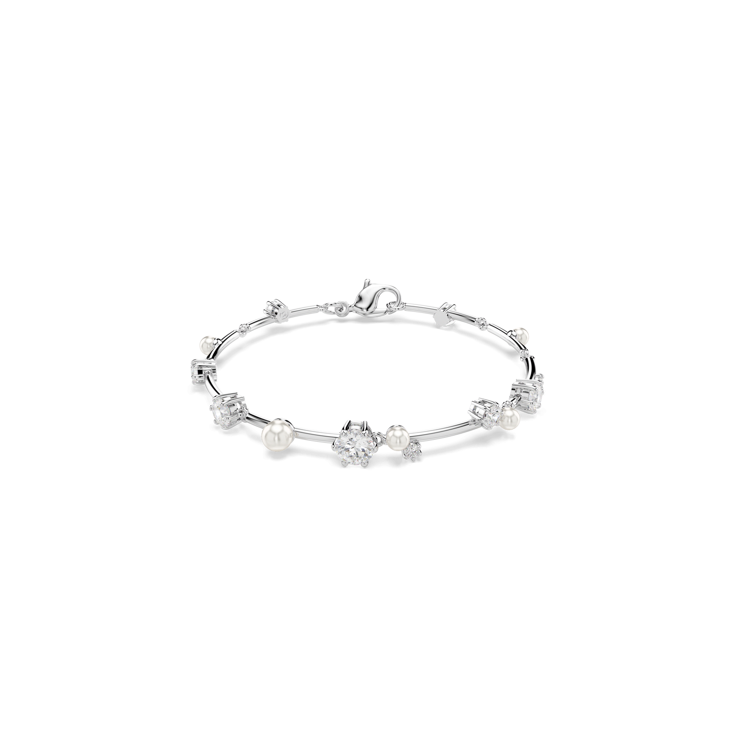 Constella bracelet, Crystal pearl, Round cuts, White, Rhodium plated 5707511