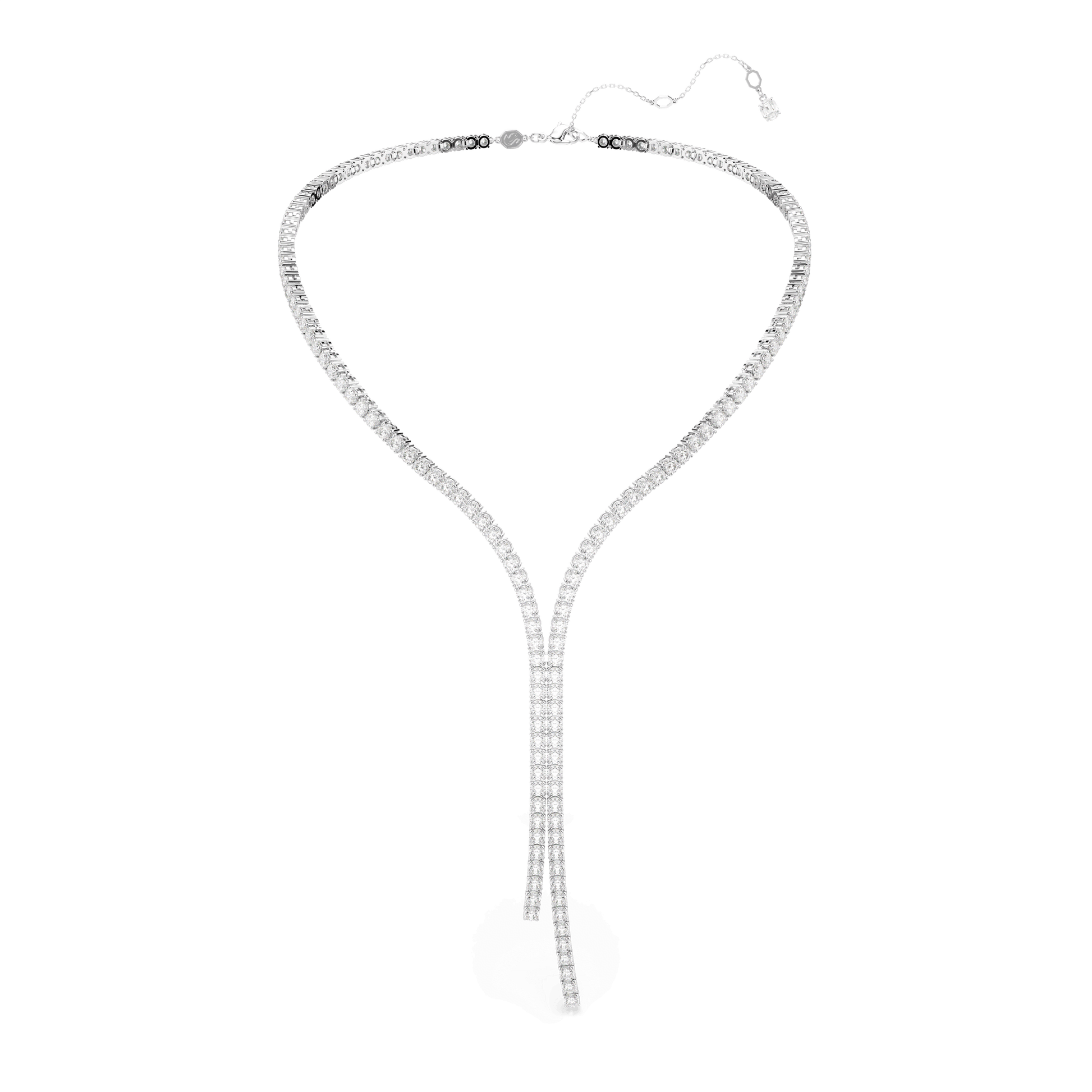 Matrix Y necklace, Round cut, White, Rhodium plated 5707988