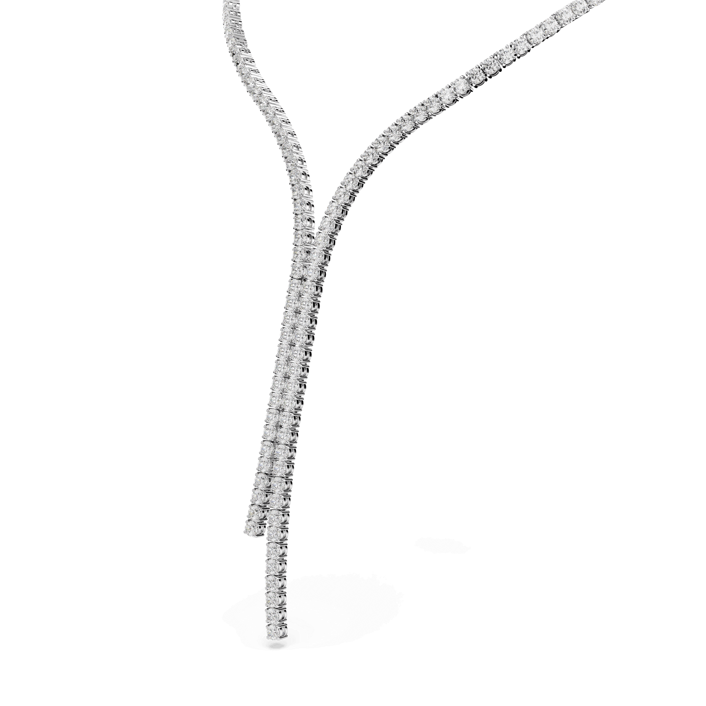Matrix Y necklace, Round cut, White, Rhodium plated 5707988