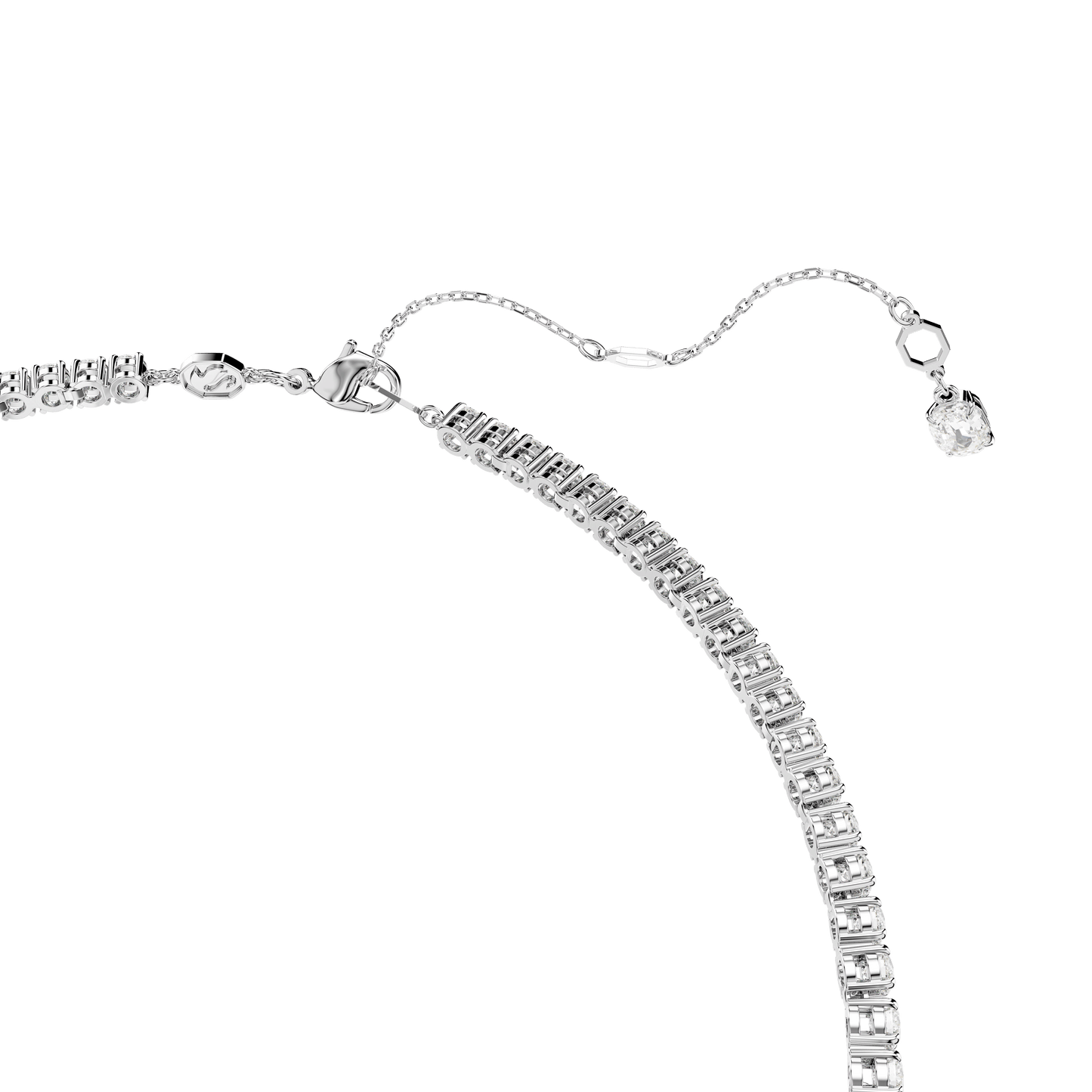 Matrix Y necklace, Round cut, White, Rhodium plated 5707988