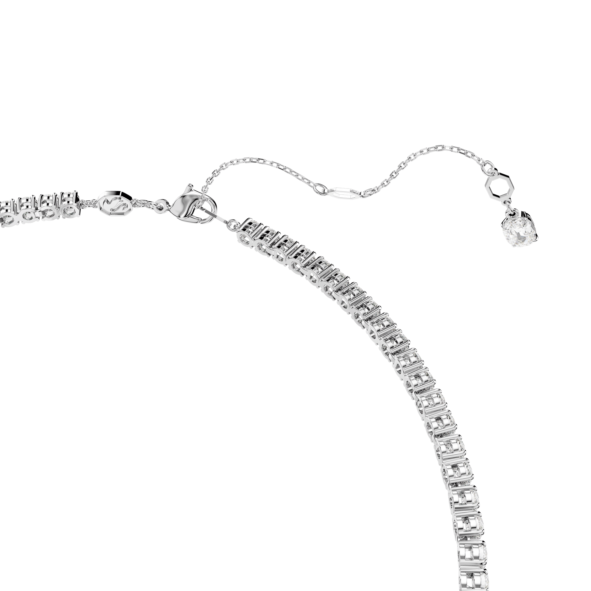 Matrix Y necklace, Round cut, White, Rhodium plated 5707988