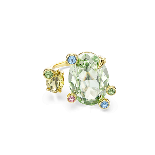 Gema open ring, Mixed cuts, Multicolored, Gold-tone plated 5708028