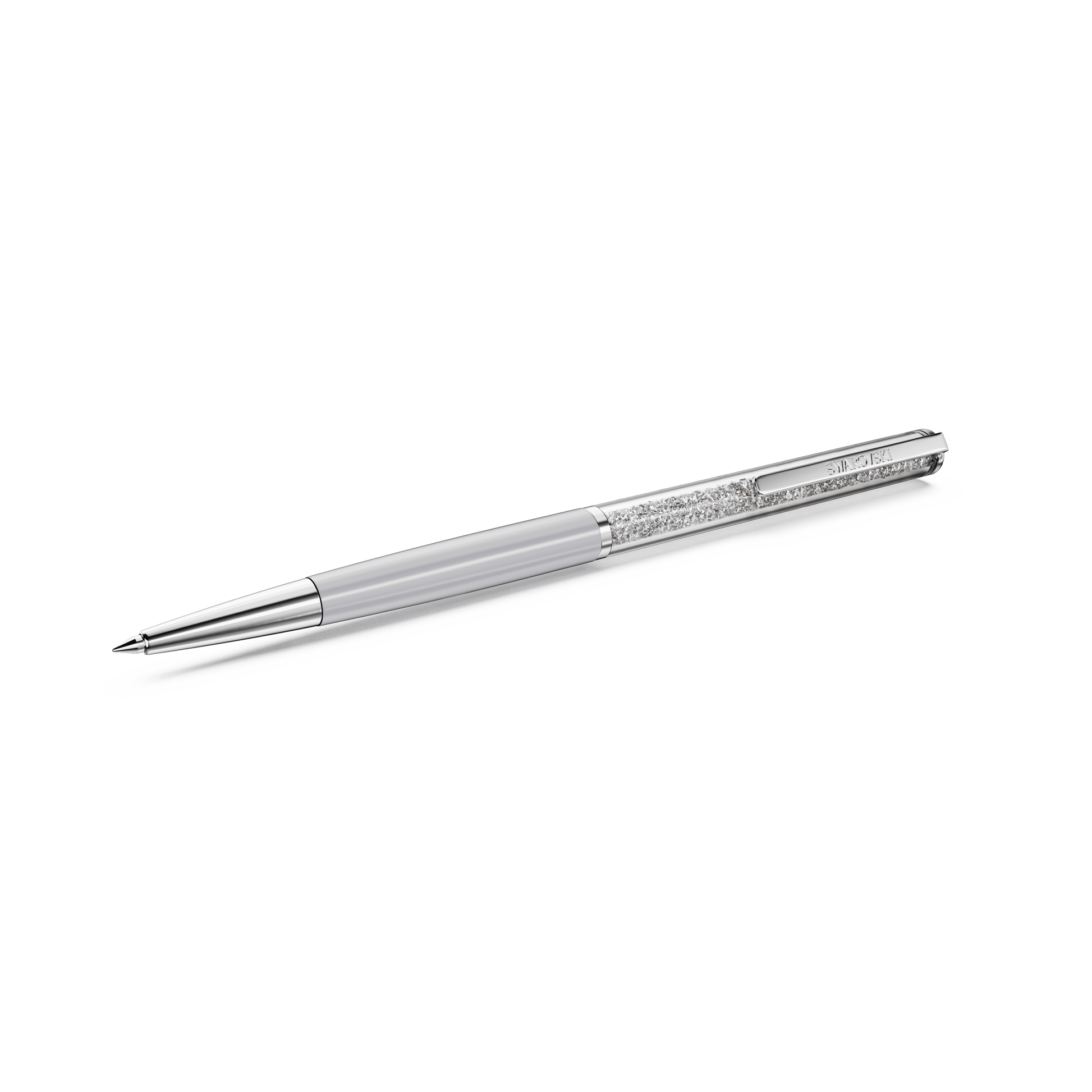 Crystalline ballpoint pen, Gray, Gray lacquered, Chrome Plated 5709613