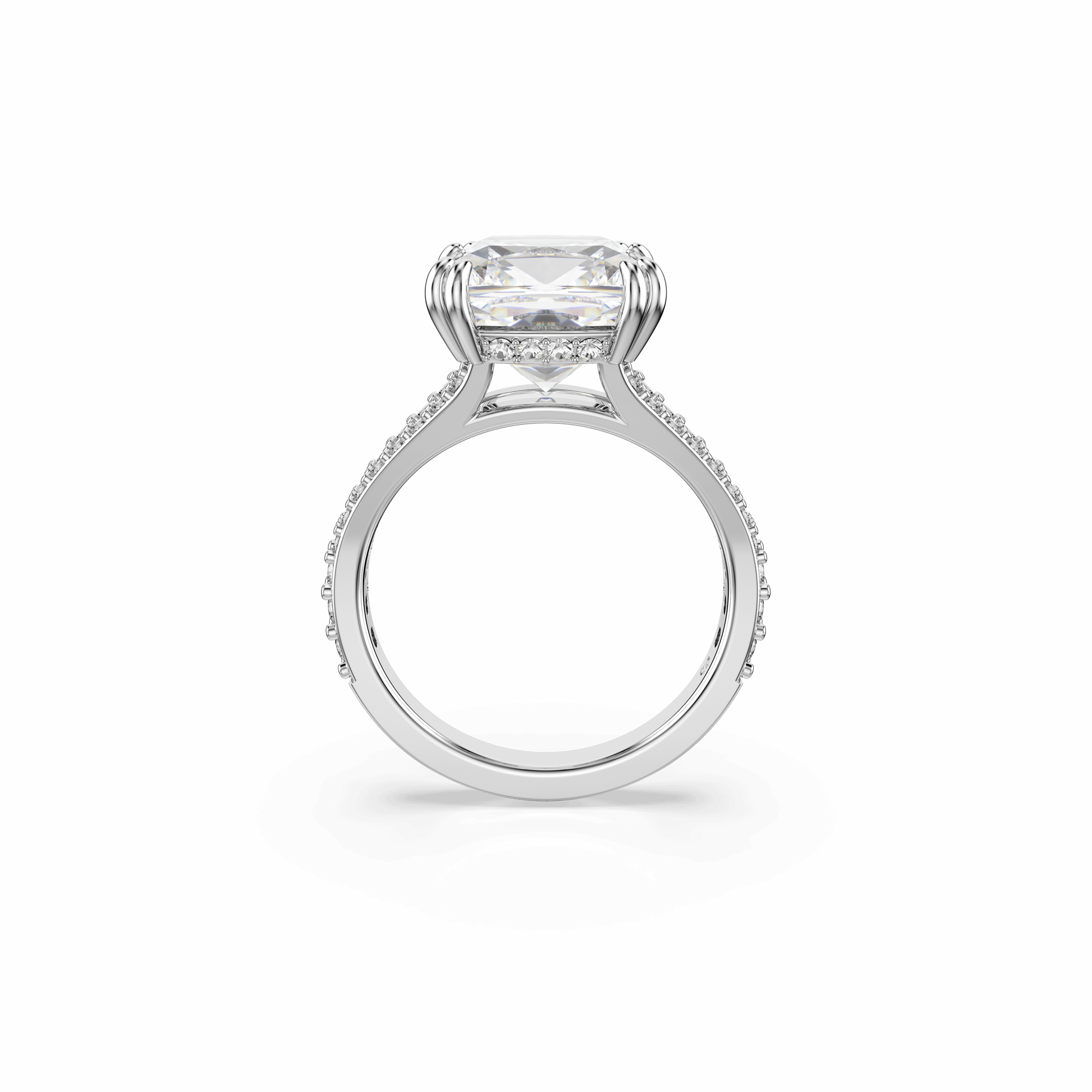 Stilla cocktail ring, Square cut, Pavé, White, Rhodium plated 5709901