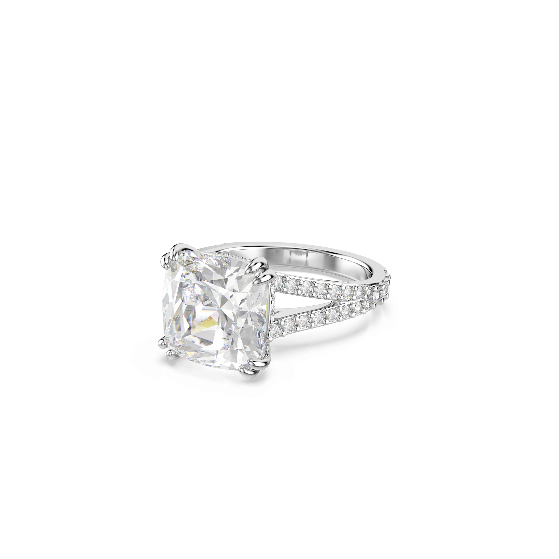 Stilla cocktail ring, Square cut, Pavé, White, Rhodium plated 5709905