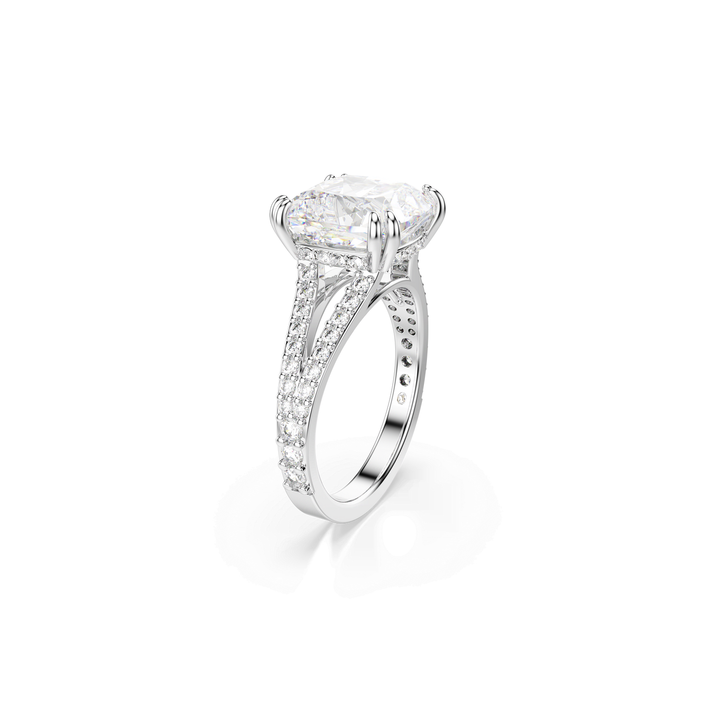 Stilla cocktail ring, Square cut, Pavé, White, Rhodium plated 5709905