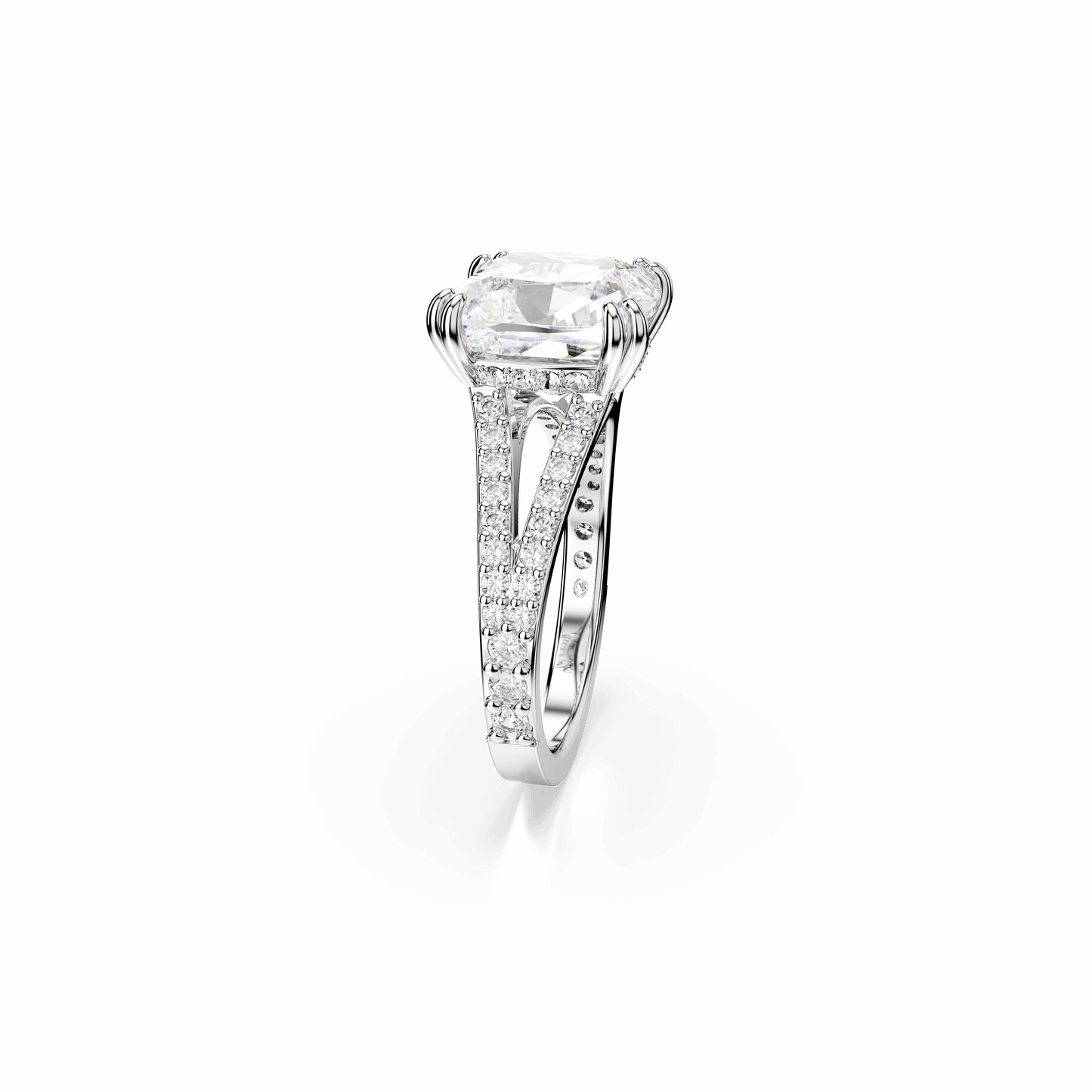 Stilla cocktail ring, Square cut, Pavé, White, Rhodium plated 5709905