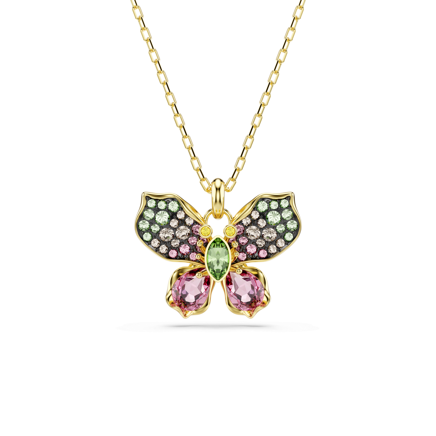 Idyllia pendant, Mixed cuts, Pavé, Butterfly, Multicolored, Gold-tone plated 5709950