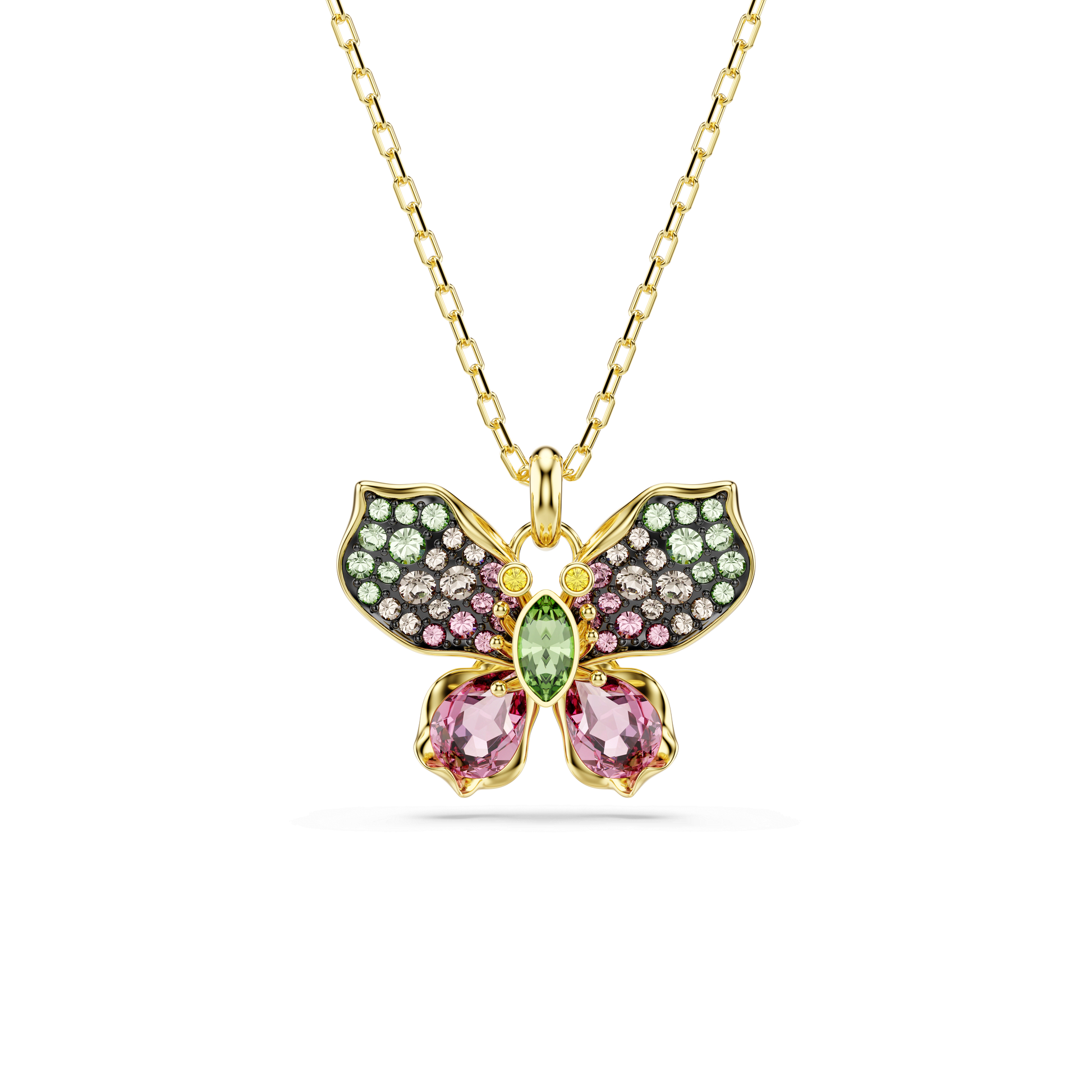 Idyllia pendant, Mixed cuts, Pavé, Butterfly, Multicolored, Gold-tone plated 5709950