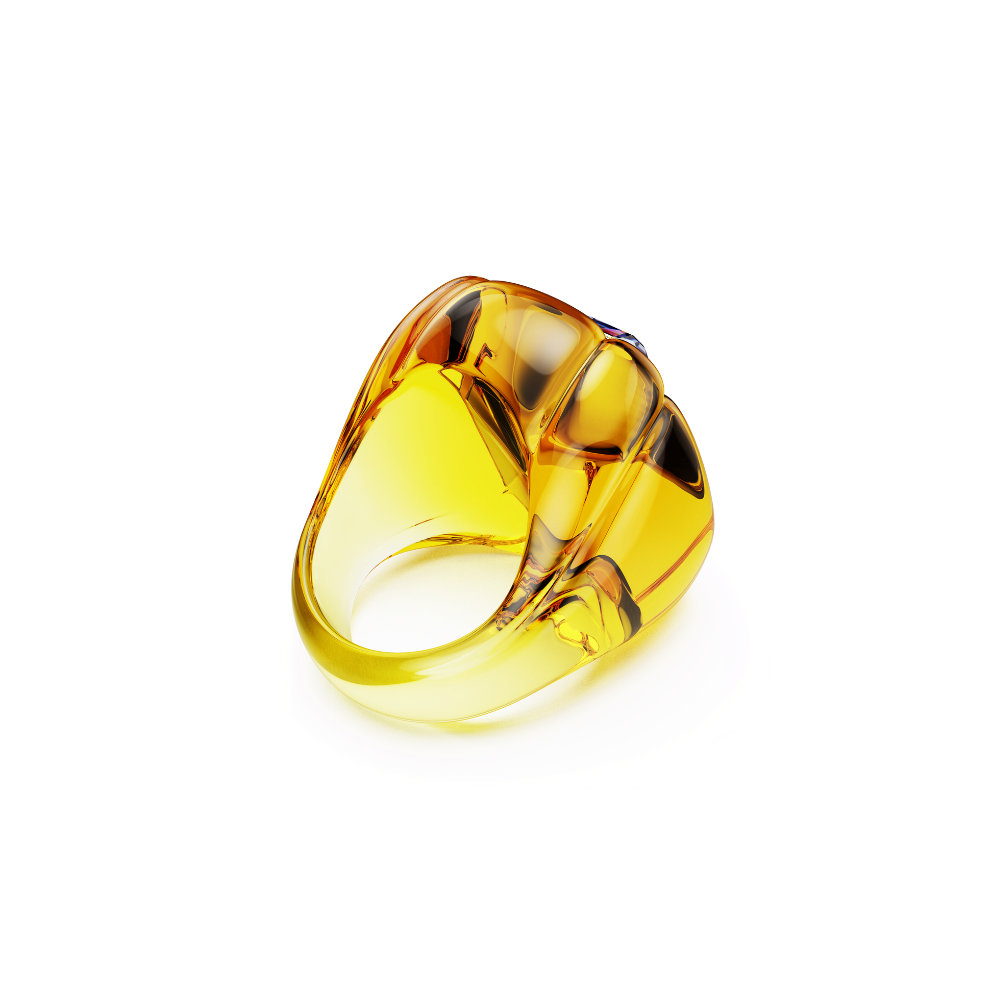 Dulcis cocktail ring, Cushion cut, Pavé, Yellow 5709974